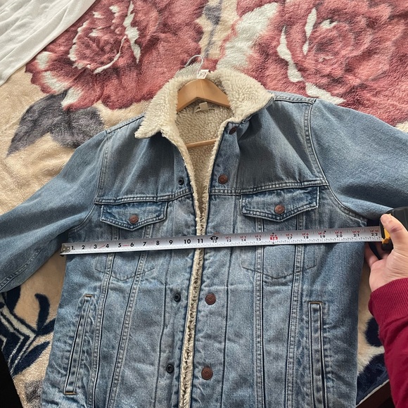 Madewell Sherpa Classic Jean Jacket in Eaves Wash Mens Size S - Picture 8 of 8